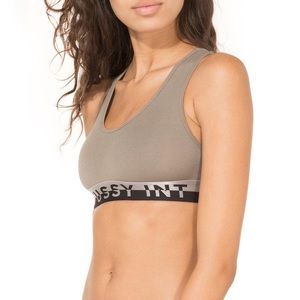 STUSSY | Metallic Band Black Olive Top XS Bra